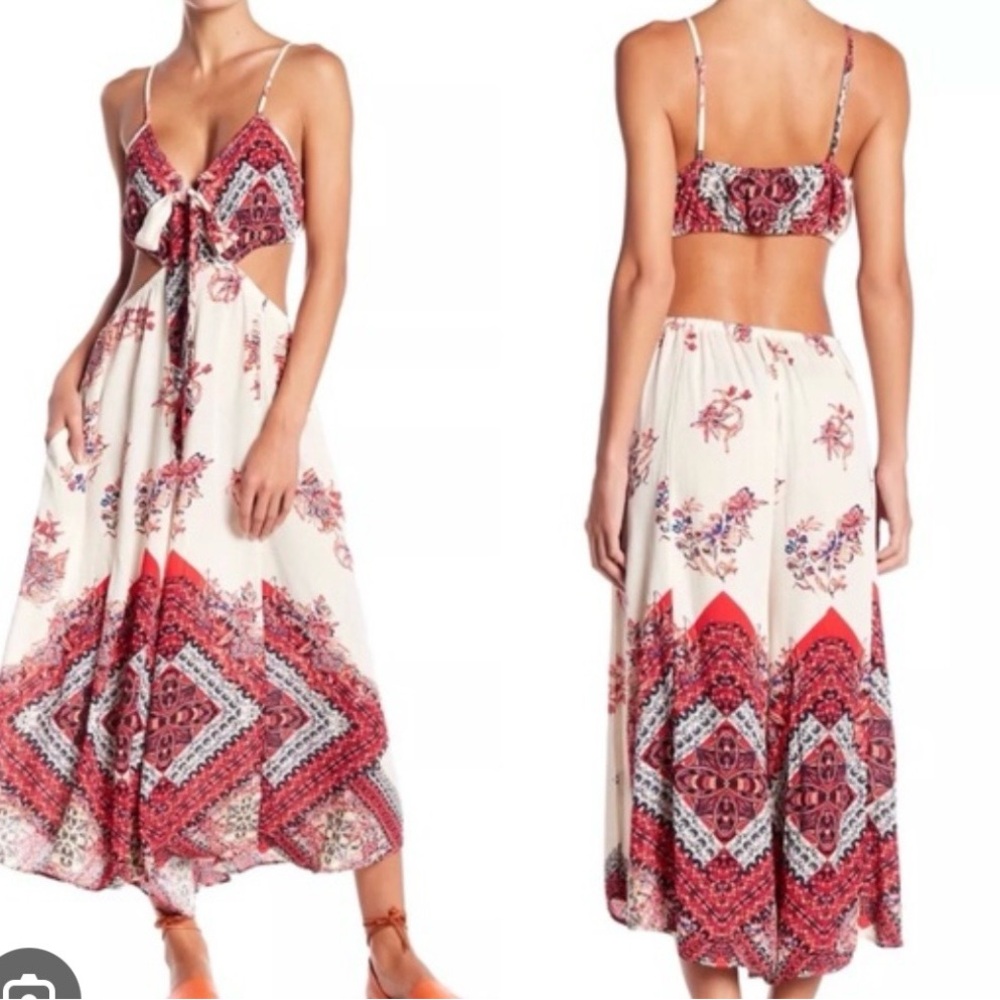 Free People Bella Wide Leg Jumpsuit Boho Size L